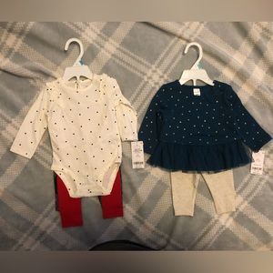 Carter's Girls 2-Piece & 3-Piece Long Sleeve & Pant Legging Set 6M New with tags